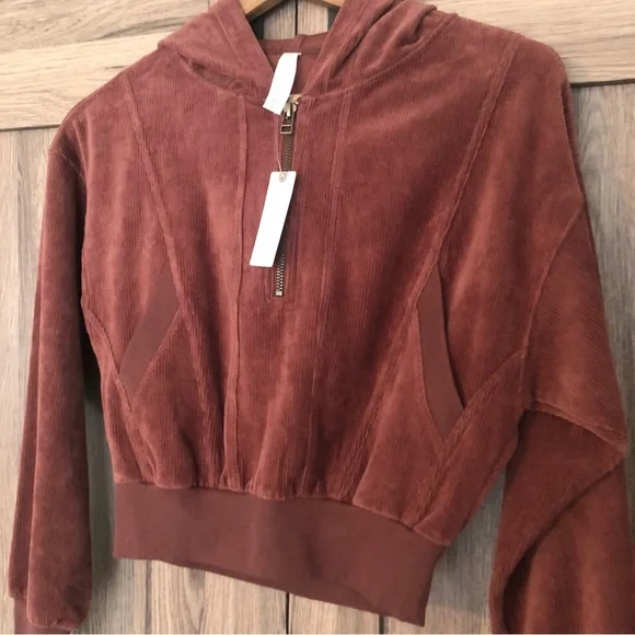 Anthropologie Daily Practice by Anthropologie Velour Corduroy Hoodie - Picture 4 of 5